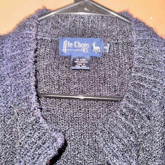 Le Chois Vintage Black Acrylic Cardigan - Size Small - Picture 2 of 8